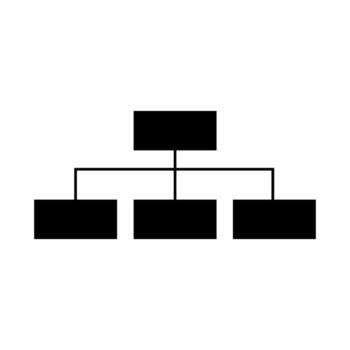 un organización gráfico con Tres cajas en eso vector