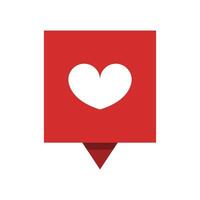 A red pin with a heart on it vector