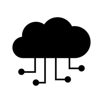 nube informática icono ilustración en un blanco antecedentes vector