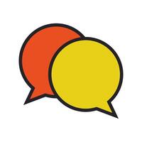 Two yellow and orange speech bubbles on a white background vector