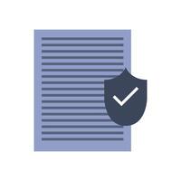 A document with a shield and check mark vector