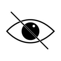 No eye icon illustration on white background vector
