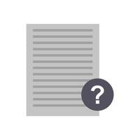 Question mark icon on paper document illustration vector