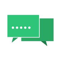 A green speech bubble with dots on it on white background vector