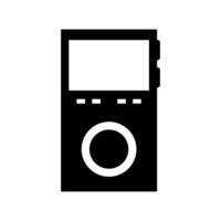 A black and white image of a portable music player on white background vector