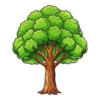Cartoon tree on a white background vector