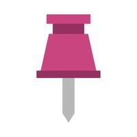 A pink push pin on a white background vector