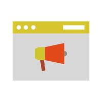 A yellow megaphone is shown on a white background vector