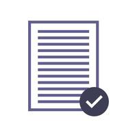 A document with a check mark on it on background vector
