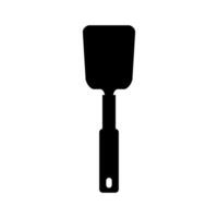 A black and white illustration of a spatula icon vector
