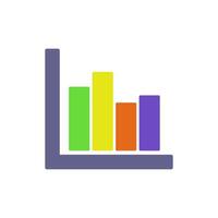 A colorful bar chart icon on a white background vector