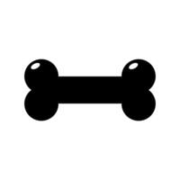A black and white bone icon on white background vector