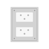 A gray square with two sockets on it on white background vector