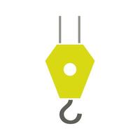 A yellow hook with a green handle vector
