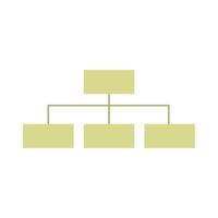 An organizational chart with three boxes on it vector