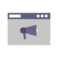 A purple megaphone icon on a white background vector