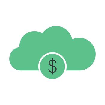 Cloud computing and the dollar sign on background vector