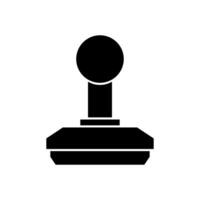 A black and white icon of a joystick on background vector