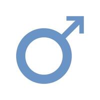 A male symbol in a blue circle on background vector