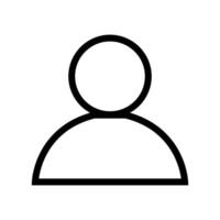 A black and white icon of a person with a circle vector