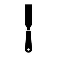 A black and white illustration of a knife icon on background vector