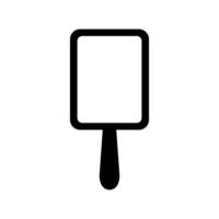 A black and white icon of a stick with a sign on it vector