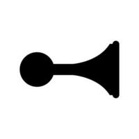 A black and white icon of a horn vector