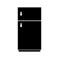 A black refrigerator on a white background vector