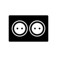 Two black and white icons of two sockets vector