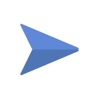 A blue arrow pointing in the air on a white background vector