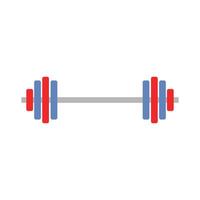 A barbell icon with two red and blue weights vector