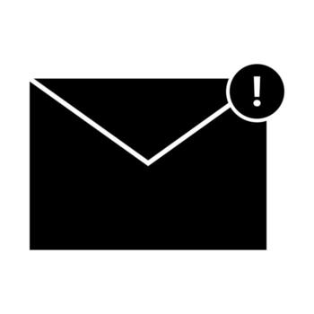 un sobre con un exclamación marca en eso vector