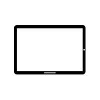 A tablet computer with a blank screen on a white background vector