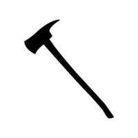 A black and white silhouette of an axe vector