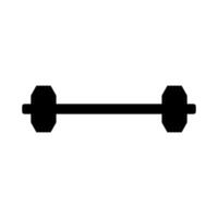 A black and white illustration of a barbell on background vector