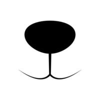 A black and white silhouette of a cat's head vector