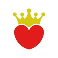 A red heart with a crown on top vector