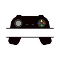 A black and white image of a game controller on background vector