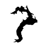 A black silhouette of a lake on a white background vector