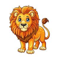 Cartoon lion standing on a white background vector