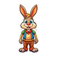 Cartoon rabbit in a colorful outfit vector