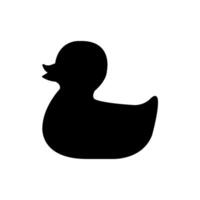 A black silhouette of a duck on a white background vector