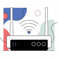 Wifi Router Illustration Minimalist Design, Wireless Network. vector