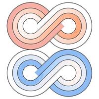Pastel Double Infinity Symbol Retro Design, Seamless Pattern. vector
