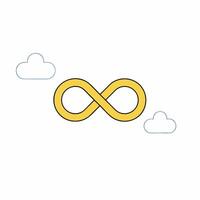 Minimalist Golden Infinity Symbol Endless Loop. vector