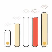 Signal Strength Chart Increasing Wireless Connection Illustration Pastel. vector