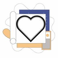 Minimalist Black Heart Graphic Design for Valentine s Day. vector