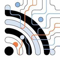 Abstract Network Connection Modern Blue. vector