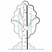 Kids Growth Chart Tree Pastel Minimalist Illustration. vector