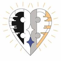 Abstract Heart Puzzle Geometric Love, Unity. vector